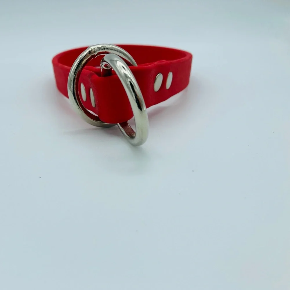 New dog collar red BioThane
